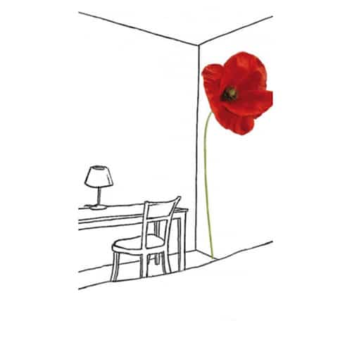 Créez une écrin de verdure avec le sticker Coquelicots ! mis en ambiance, 2ème proposition Sticker Coquelicots dans une chambre