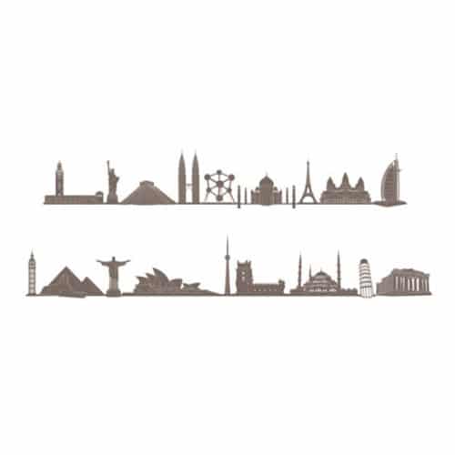 Partez à l'aventure avec notre ensemble de stickers monuments Autour du Monde ! Salon design décorer avec des stickers Monuments du monde en frise murale