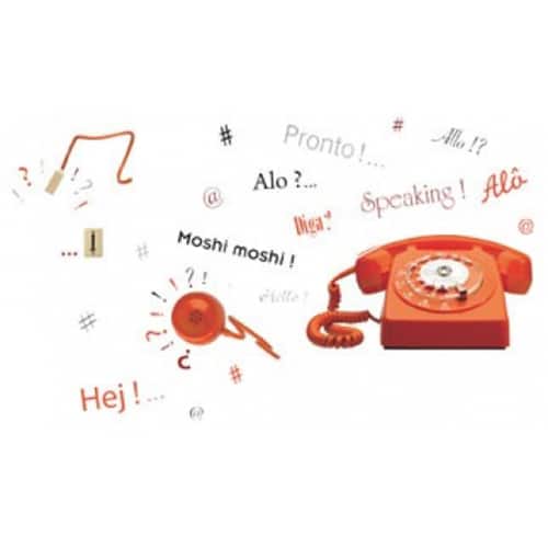 Un espace authentique avec le sticker Téléphone Orange style vintage ! Sticker téléphone vintage pour décoration maison