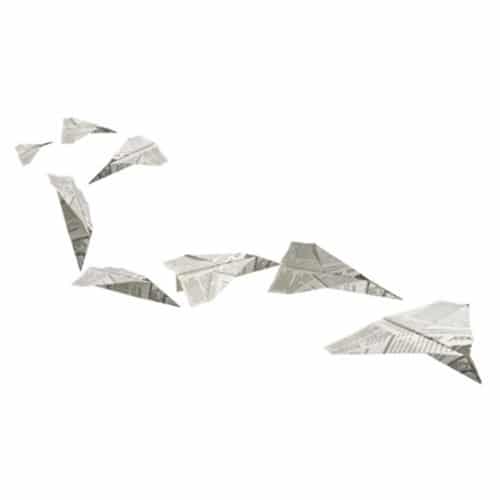Une touche zen avec le sticker Avions en papier Origami ! Stickers muraux Avions en papiers