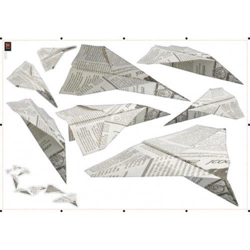 Une touche zen avec le sticker Avions en papier Origami ! mis en ambiance, 4ème proposition Autocollants muraux Avions en papier