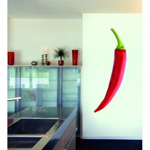 Ressentez les saveurs avec nos stickers Piments rouge Katmandu ! mis en ambiance, 4ème proposition Sticker autocollant mural Piment du Katmandu