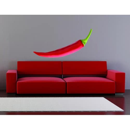 Ressentez les saveurs avec nos stickers Piments rouge Katmandu ! mis en ambiance, 4ème proposition Autocollant mural Piment du Katmandu