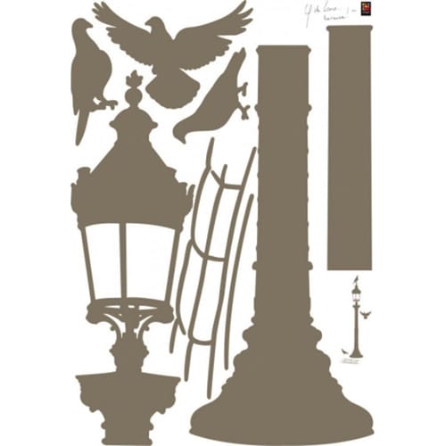 Offez une touche de lumière avec notre sticker Réverbère Bronze ! mis en ambiance, 4ème proposition sticker réverbère bronze décomposé