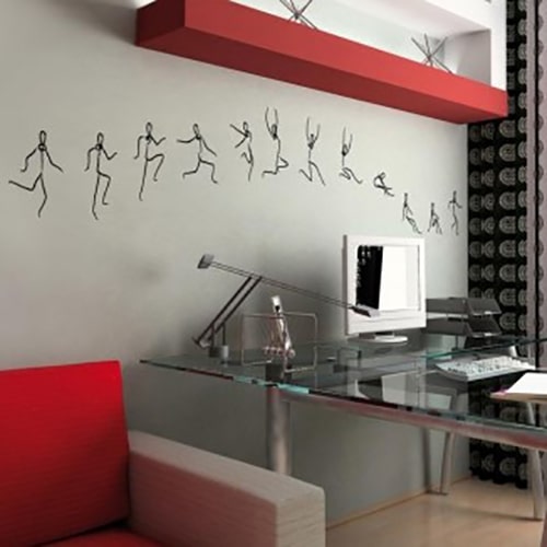 Offrez un air neuf à votre déco avec notre sticker Black & Blum Saut ! mis en ambiance, 1ère proposition sticker mural saut de bonhomme en séquences