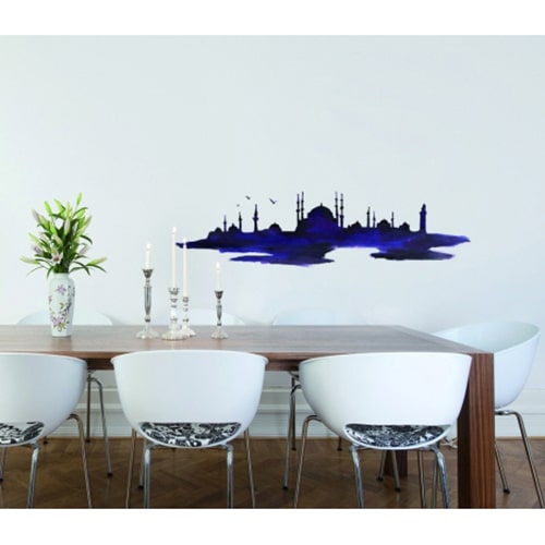 Partez à l'aventure avec nos stickers Istanbul à l'aquarelle ! mis en ambiance, 4ème proposition Sticker istanbul déco salle à manger