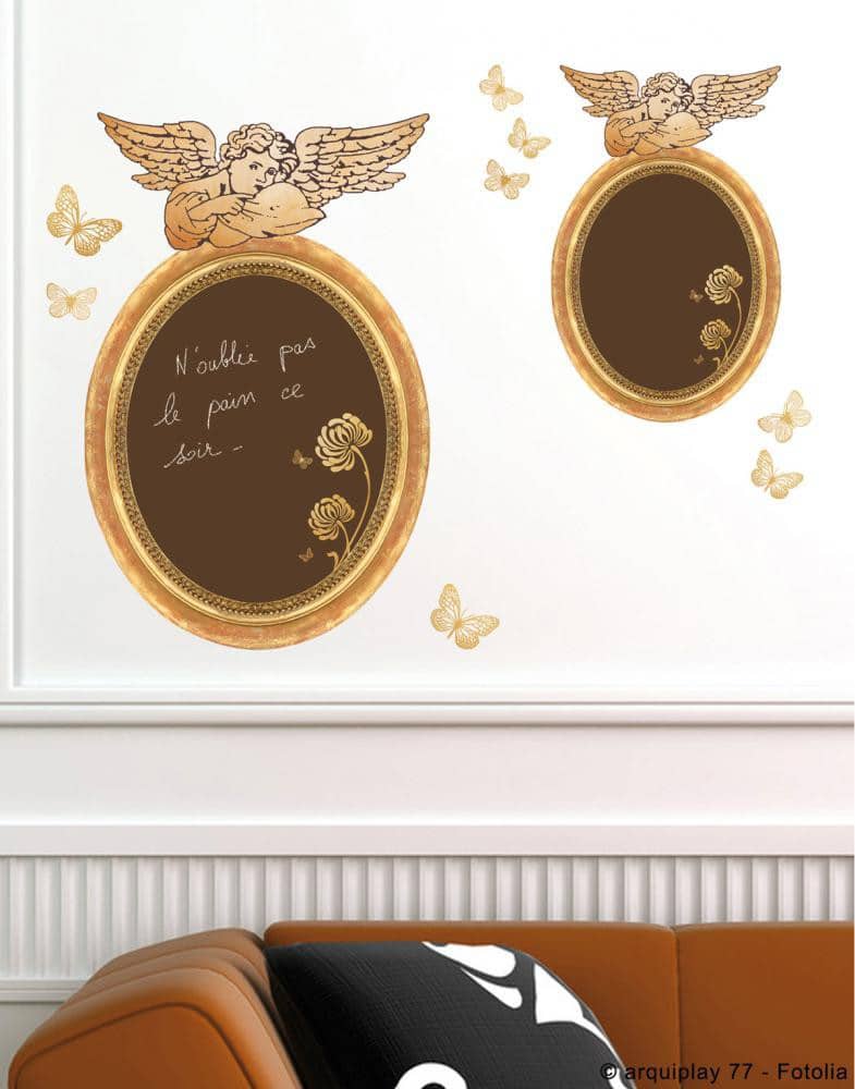Sticker Cadres Anges Sticker autocollant cadre anges baroques tableau noir