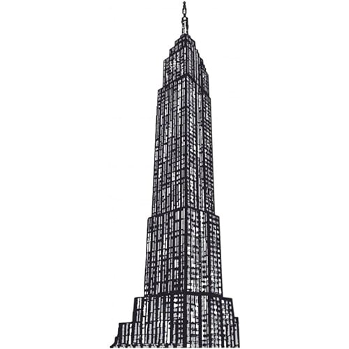 A l'abordage des USA avec nos stickers Grand Building de New-York lumineux ! sticker dessin de gratte-ciel en noir et blanc