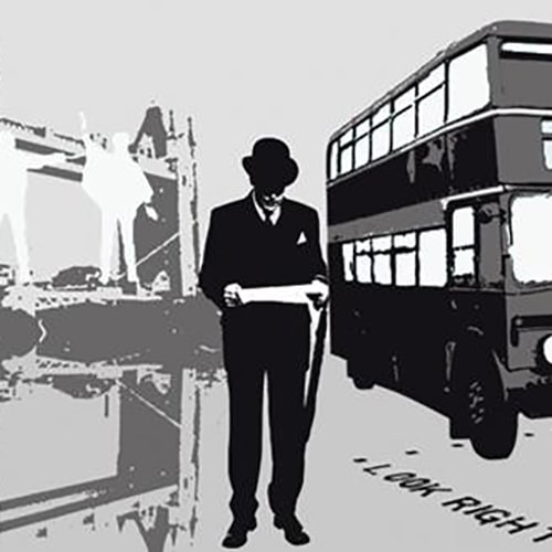 Sticker lumineux Bus de Londres ! Sticker mural de décoration Angleterre