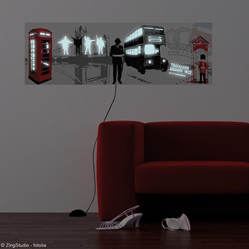 Direction l'Angleterre avec notre sticker lumineux Londres ! Sticker mural lumineux Angleterre