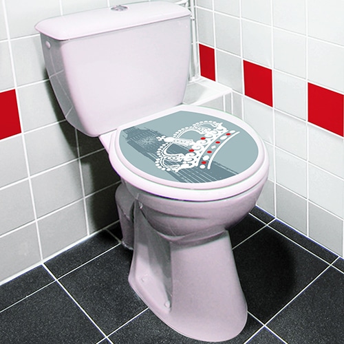 Sticker USA avec coeurs pour abattant de toilette dans une salle de bain