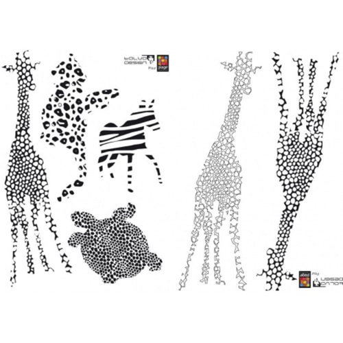 Créez une écrin de verdure avec le sticker Petites Silhouettes Animaux Sauvages ! mis en ambiance, 4ème proposition Sticker animaux géant de la savane à coller sur un mur