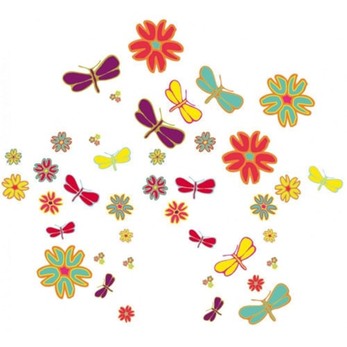 Sticker Libellules et Fleurs pop ! Sticker muraux Libellules et Fleurs pop !