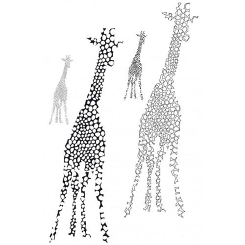 Sticker Grand Animaux Sauvages noir et blanc ! Sticker giraffe géant noir et blanc
