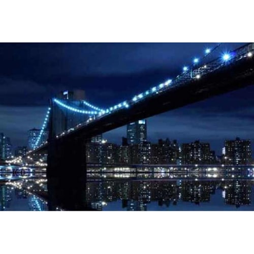 Sticker Pont de Brooklyn illuminé ! Autocollant Pont de Brooklyn illuminé à coller