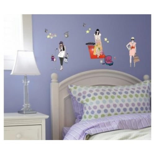 Faites de la chambre de votre ado un lieu unique avec notre sticker Mannequin Fille Star ! mis en ambiance, 2ème proposition Stickers autocollants Filles mannequins