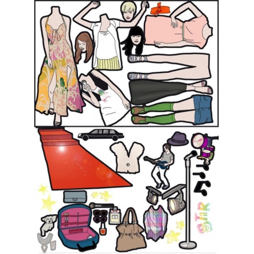 Faites de la chambre de votre ado un lieu unique avec notre sticker Mannequin Fille Star ! mis en ambiance, 4ème proposition Stickers Muraux Star
