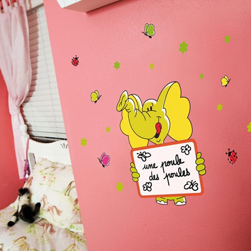 Stickers Animaux ardoise pour enfant. Stickers adhésifs Animaux ardoise à feutres pour chambre d'enfant
