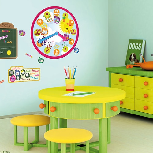 Sticker mural enfant Calendrier 3-5 ans ludiques ! Stickers ludique Calendrier 3-5 ans pour apprendre