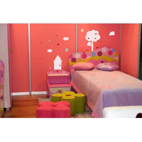 Optez pour une déco tendance avec notre sticker ardoise effaçable Maison et Arbre ! mis en ambiance, 2ème proposition Sticker adhésif mural bloc note ludique