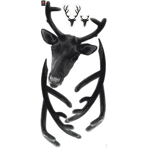 Optez pour la modernité de nos stickers Trophée Noir ! mis en ambiance, 4ème proposition Sticker adhésif trophée tête de cerf noir
