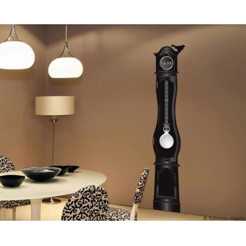 Partez pour une déco baroque et nos stickers Horloge O'Clock ! mis en ambiance, 2ème proposition Sticker autocollant mural horloge rétro noire