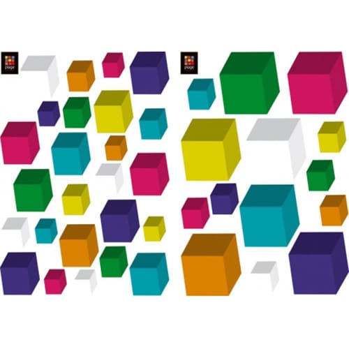 stickers cubes 3D Stickers Cubes 3D de couleurs variées