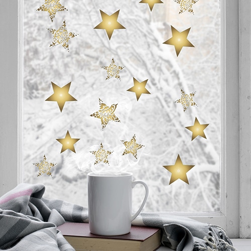sticker Etoiles sticker Etoiles Or sur une vitre