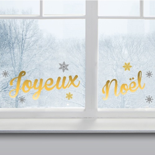 sticker Joyeux Noël Moderne sur une vitre