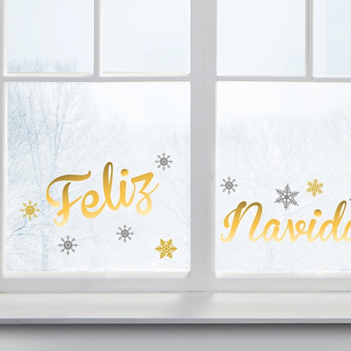 sticker autocollant Feliz Navidad sur une vitre