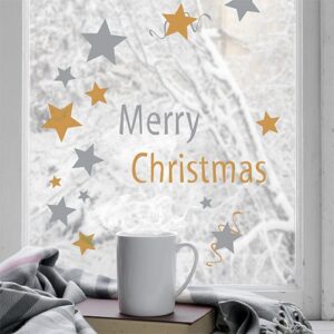 stickers électrostatique pour fenêtres et vitres Merry Christmas décoration intérieure