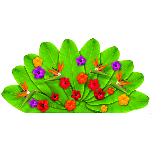 Sticker Tête de lit en forme de fleurs de tahiti