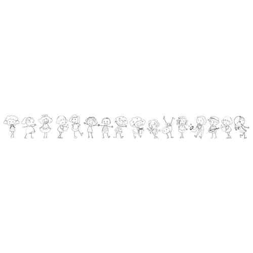 sticker Poupées pour enfant sticker Poupées pour enfant noir et blanc