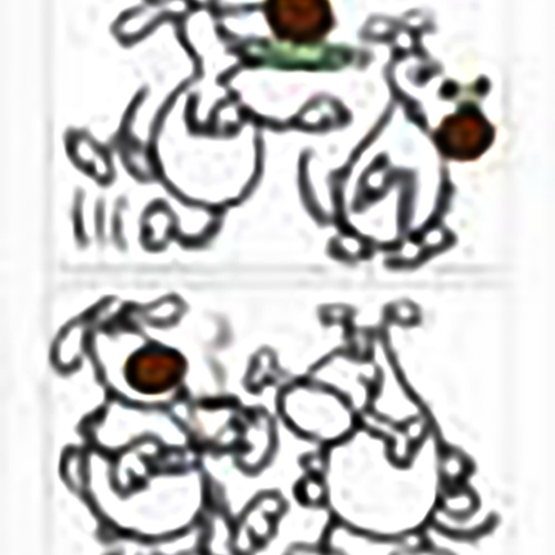 Stickers à colorier Chiens rigolos mis en ambiance, 4ème proposition Stickers adhésifs à colorier Chiens rigolos