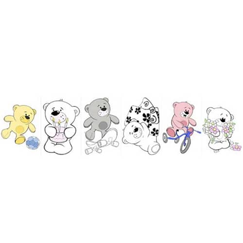 Stickers à colorier Oursons Stickers Oursons noir et blanc à colorier