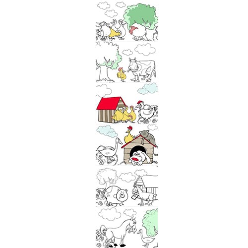 Stickers à colorier Animaux de la ferme Stickers à colorier représentant les animaux de la ferme mis en couleurs