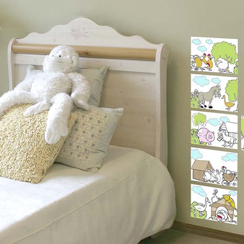 Stickers à colorier Animaux de la ferme Stickers adhésif animaux de la ferme dans une chambre pour enfants