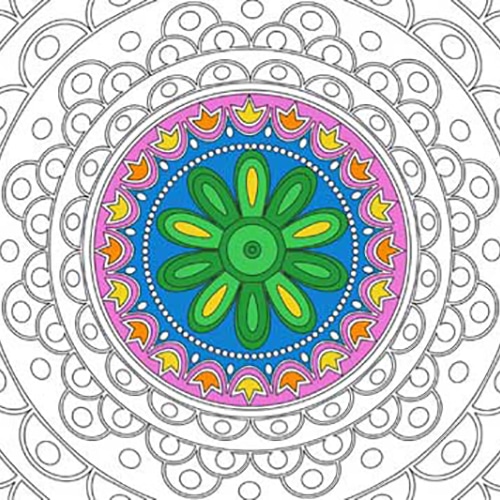 Stickers à colorier Rosace ! mis en ambiance, 4ème proposition Stickers Rosace à colorier