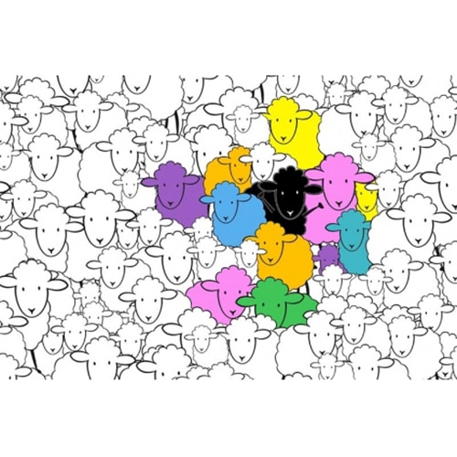 Sticker géant mouton à colorier en couleur Sitckers autocollant moutons à colorier mis en couleur