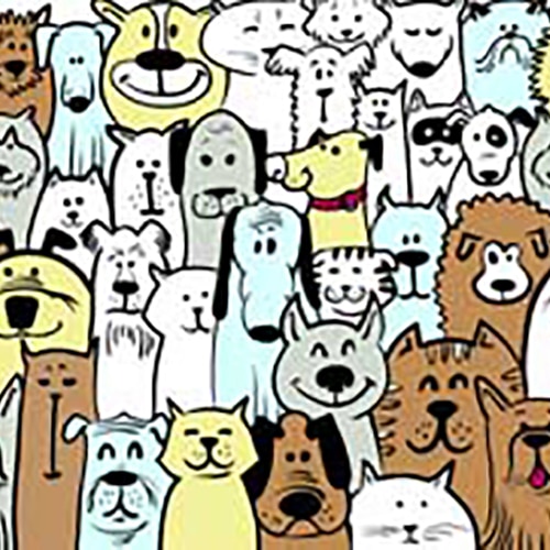 Sticker géant chien à colorier mis en couleur Stickers autocollant chien à colorier mis en couleur