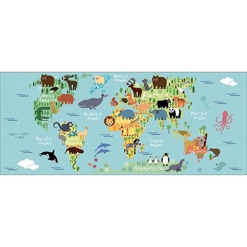 Stickers Planisphère Sticker adhésif Planisphère pour enfant