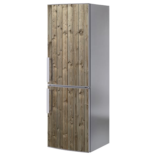 Autocollant bois vertical pour grand frigo classique