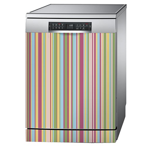 Nos stickers pour lave vaisselle Bayadère mis en ambiance, 4ème proposition Sticker décoratif pour lave vaisselle Bayadère