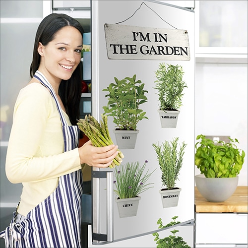 Stickers autocollants Herbes dans son jardin pour frigo