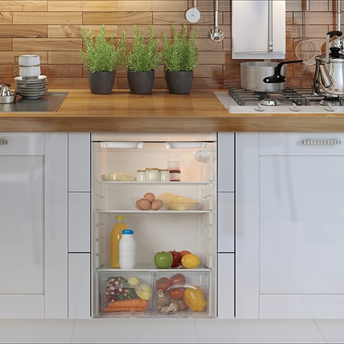 Stickers pour électroménager Intérieur Frigo mis en ambiance, 1ère proposition Stickers autocollants intérieur de frigo