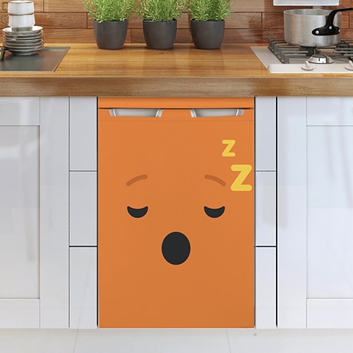 Stickers adhésif pour frigo Smiley Endormi Orange