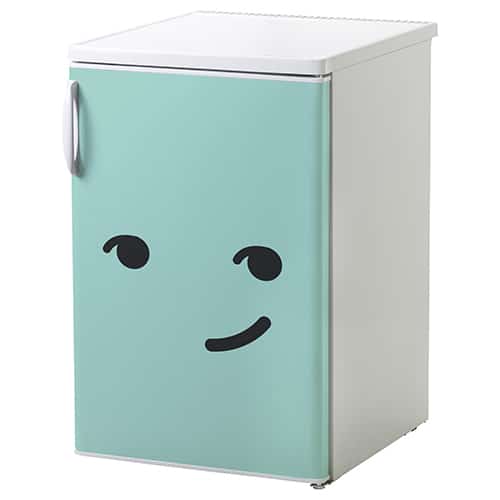Sticker adhésif smiley malin bleu pour petit frigo