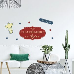 Déco avec autocollant "L'atelier du Chef"