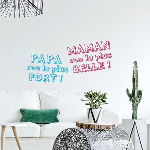 Citation Papa et Maman dans un salon