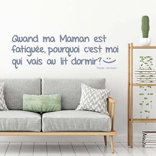 Sticker mural citation enfant pour aller dormir